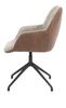 XOOON Mats, Armlehnstuhl - Aluminium Gestell rough off black - drehbar - Kombi Pala cognac + Luton kupfer - Braun, Orange - 4