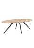 XOOON Arvada, Esstisch 220 x 110 cm, Ellipse, 4 Beine - Beige, Weiß, Gelb - 3