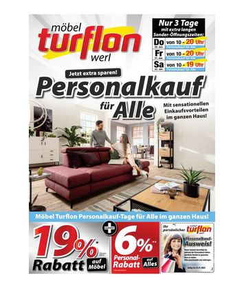 Möbel Turflon Werl: Personalkauftage