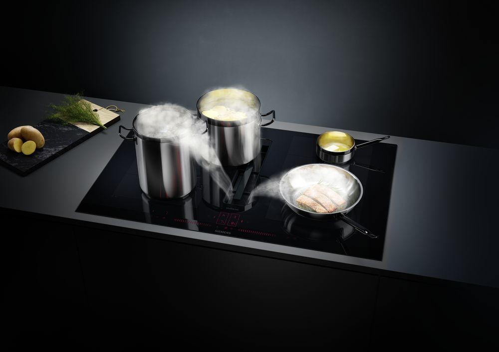 Siemens Kochfeld mit inductionAir Plus Induktionskochfeld der Marke SIemens mit integriertem Dunstabzug