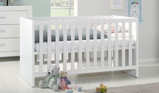 Höhenverstellbares weißes Babybett Fiona