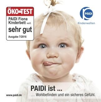 Ökotest-Siegel für das PAIDI Fiona Kinderbett: Testurteil "Sehr gut"