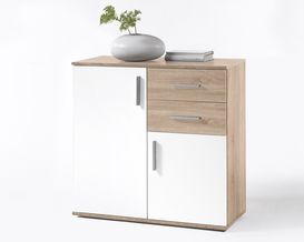 Kommode "Brian" weiß/Sonoma Eiche Nachbildung, 80 cm