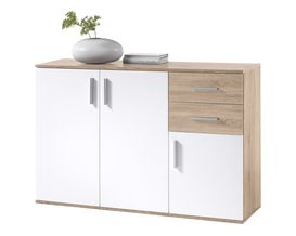 Kommode "Brian" weiß/Sonoma Eiche Nachbildung, 120 cm