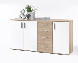 Kommode "Brian" weiß/Sonoma Eiche Nachbildung, 160 cm