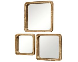 Spiegel "Mambo" eckig, Holz, ca. 35x35 cm