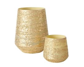 Windlicht, ca. 10 cm, Glas, goldfarben