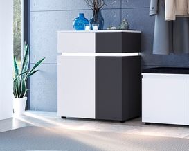 Kommode "Walden", 2-türig, 1x Schubkasten, weiß/anthrazit