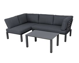 Ecklounge-Set "Widoo" mit Tisch, grau