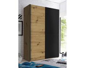 Schwebetürenschrank "Pedro" Artisan/Eiche schwarz