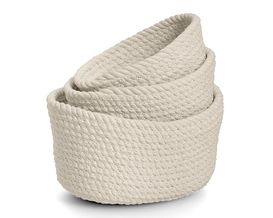 Aufbewahrungskorb aus Baumwolle, weiß, ca. 16x10 cm