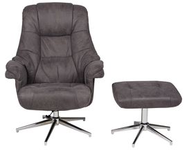 Relaxsessel "Dresden" anthrazit, inkl. Hocker