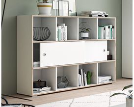 Schiebetürenschrank "Xiao" mit zwei Schiebetüren und acht Fächern