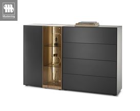 Musterring Highboard "Trevio", Kerneiche Umato, Lack anthrazit