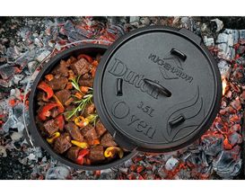 Dutch-Oven, ca. 3,5 Liter, aus Gusseisen, 4-tlg. Set