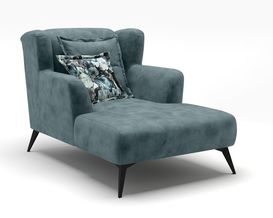 Longchair Bigsessel,  leger "Berlin" blau/türkis