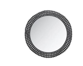 Dekospiegel "Memmingen", schwarz, rund
