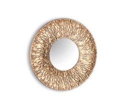 Dekospiegel "Moss", gold, rund