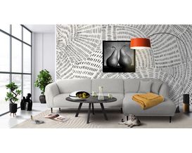 Wohnlandschaft, leger "Michi" inkl. Kopfteilverstellung und Zierkissen