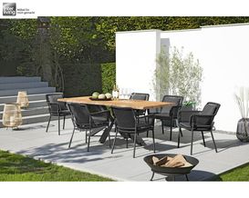 Interliving Tisch 7002, Tischplatte Teak mit Baumkante