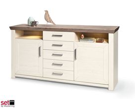 Sideboard Set One by Musterring "York" weiß/Eiche