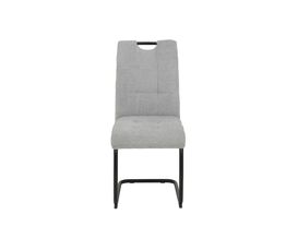 Schwingstuhl "Horn" mit Griff an der Lehne, Teddyoptik grau