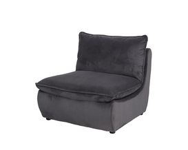 Loungesessel "Hemke", Cord, dunkelgrau