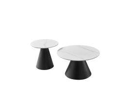 Couchtisch-Set "Havanna", Marmoroptik weiß matt/grau