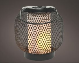 Solar-Laterne aus Metall mit Flacker-Effekt, ca. 15 cm