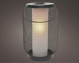 Solar-Laterne aus Metall mit Flacker-Effekt, ca. 24 cm