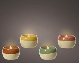 Solar-Flackerkerze aus Keramik