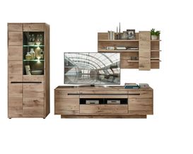 Anbauwand "Irun" mit Vitrine, TV-Schrank, Wandpaneel