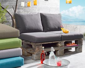 Lounge-Kissen für Paletten, hellgrau, wetterfest