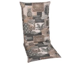 Sesselpolster hoch, braun gemustert, aus Textilserie 20