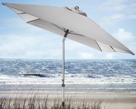 Sonnenschirm "Darz" hellgrau mit Kurbel