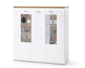 Highboard "Malcesine" weiß/Eiche