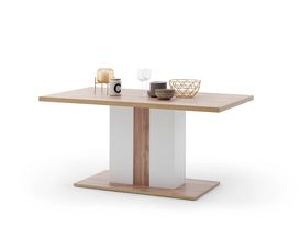 Esstisch "Malcesine", Weiß/Eiche, ca. 160x77x90 cm