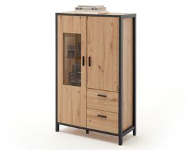 Highboard "Maasdam" Balkeneiche/Metall anthrazit