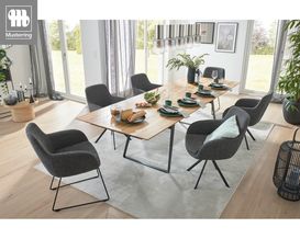 Musterring Tisch "Tavia", Tischplatte Charaktereiche, Bügelgestell