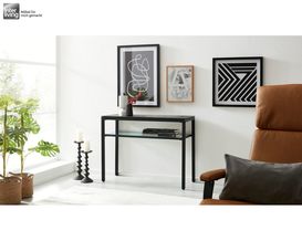 Interliving 6210 Konsole "Claudia" mit weiterer Ablagefläche aus Klarglas