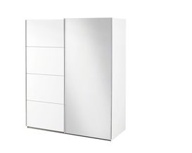 Schwebetürenschrank "Rönne" alpinweiß/Spiegel