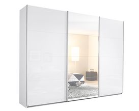 Schwebetürenschrank "Riga" alpinweiß/Spiegel, 3-türig, ca. 271 x 221 cm