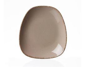 Teller "Casa", oval, ca. 22,5x20 cm, grau