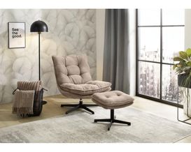 Relaxsessel "Pompei", leger, mit Hocker