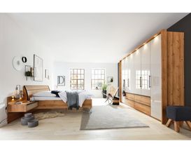 Interliving 1205 Schlafzimmer, Bianco-Eiche, Glas Champagner