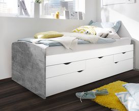 Tandemliege "Bodo" Betonoptik/Weiß