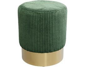 Hocker "Kiel", Cord Grün / Gold