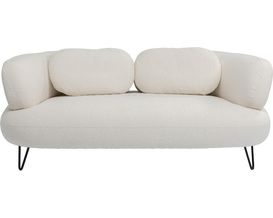 2er-Sofa "Krefeld", Boucle weiß, Stahl schwarz