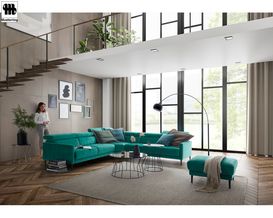 Couchtisch "Fabia"  Musterring, Platte aus Rauchglas, Gestell schwarz