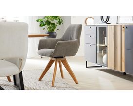 Interliving Schalensessel 5605, Cordbezug, grau